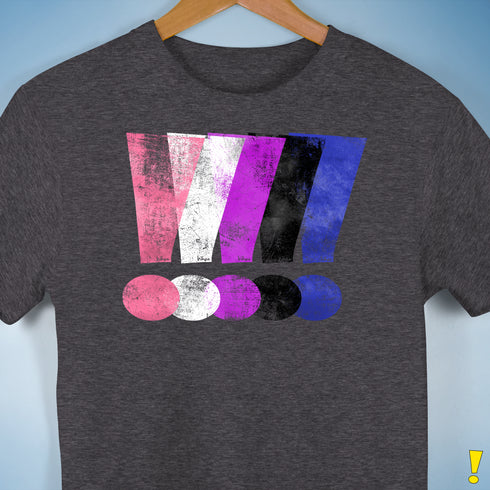 Genderfluid Pride Grunge Exclamation Points Premium Unisex T-Shirt - Dark Grey Heather